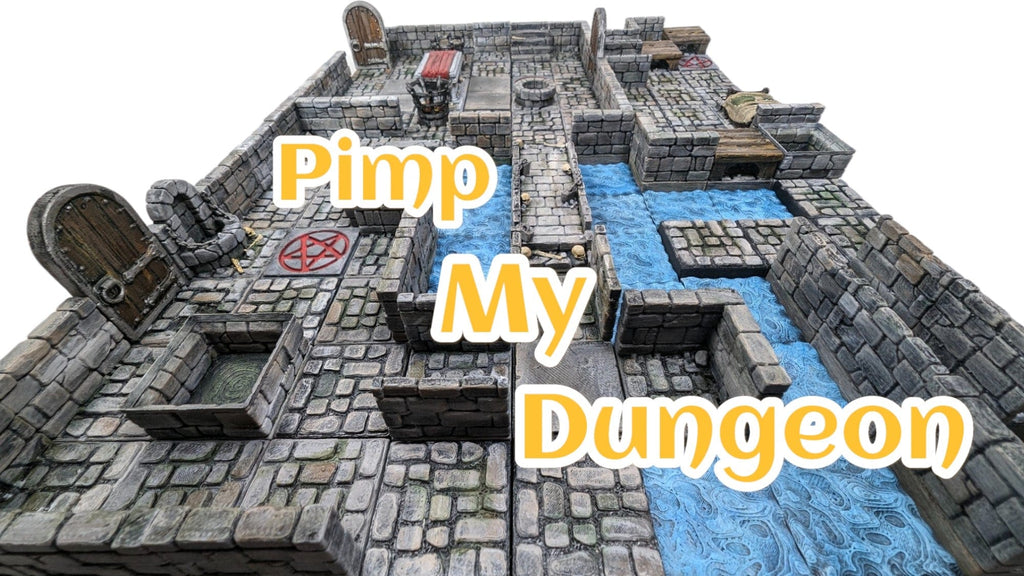 Scenico Colonne di pietra con catene - colonna di legno con catena - blocco singolo Dungeon Modulare  - DB - PMD per dungeons and dragons dnd