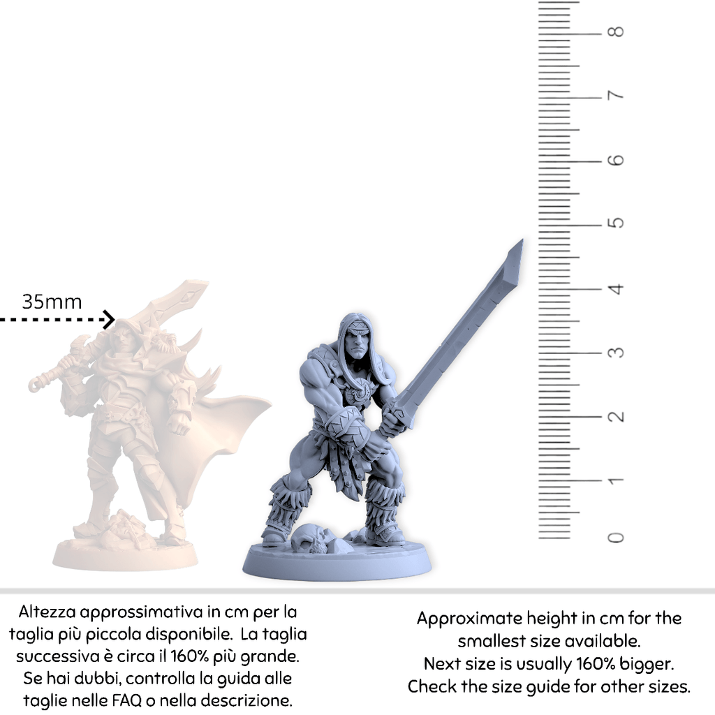 Miniatura Krommir Umano Barbaro capo clan guerriero eroe martello guerra Dragonpeak | miniatura 3D resina | Terre Ostili per dungeons and dragons dnd