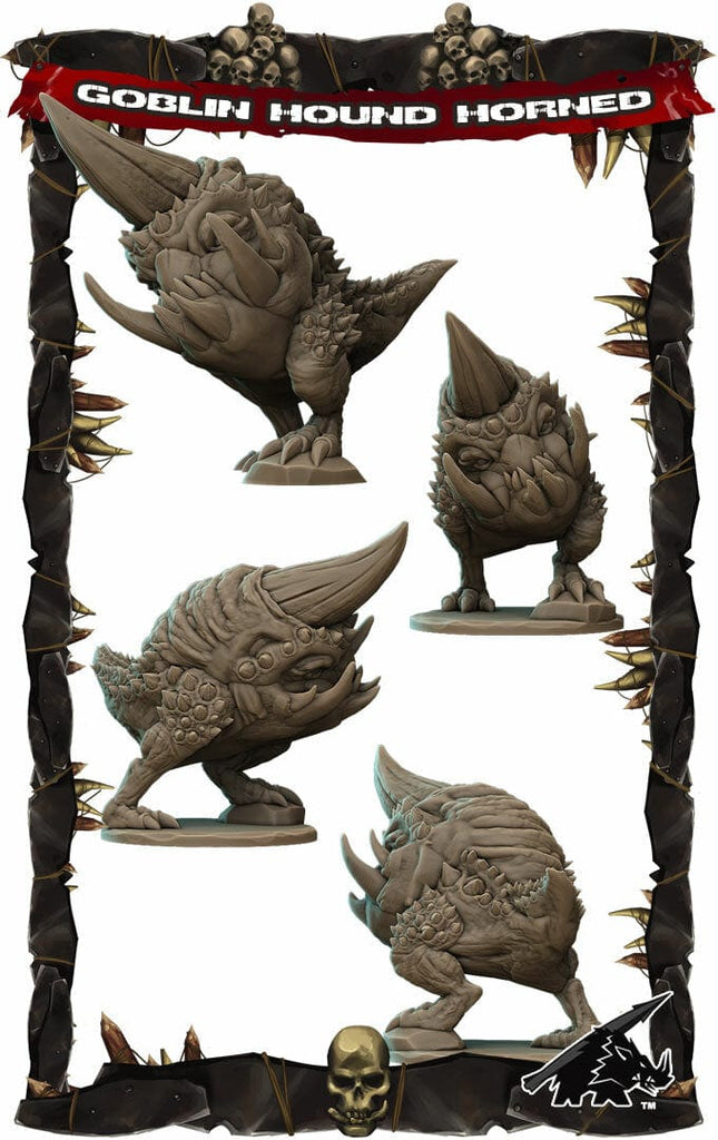 Miniatura Abominio Mastino cornuto mostro cacciatore di goblin miniatura 3d resina per dungeons and dragons dnd