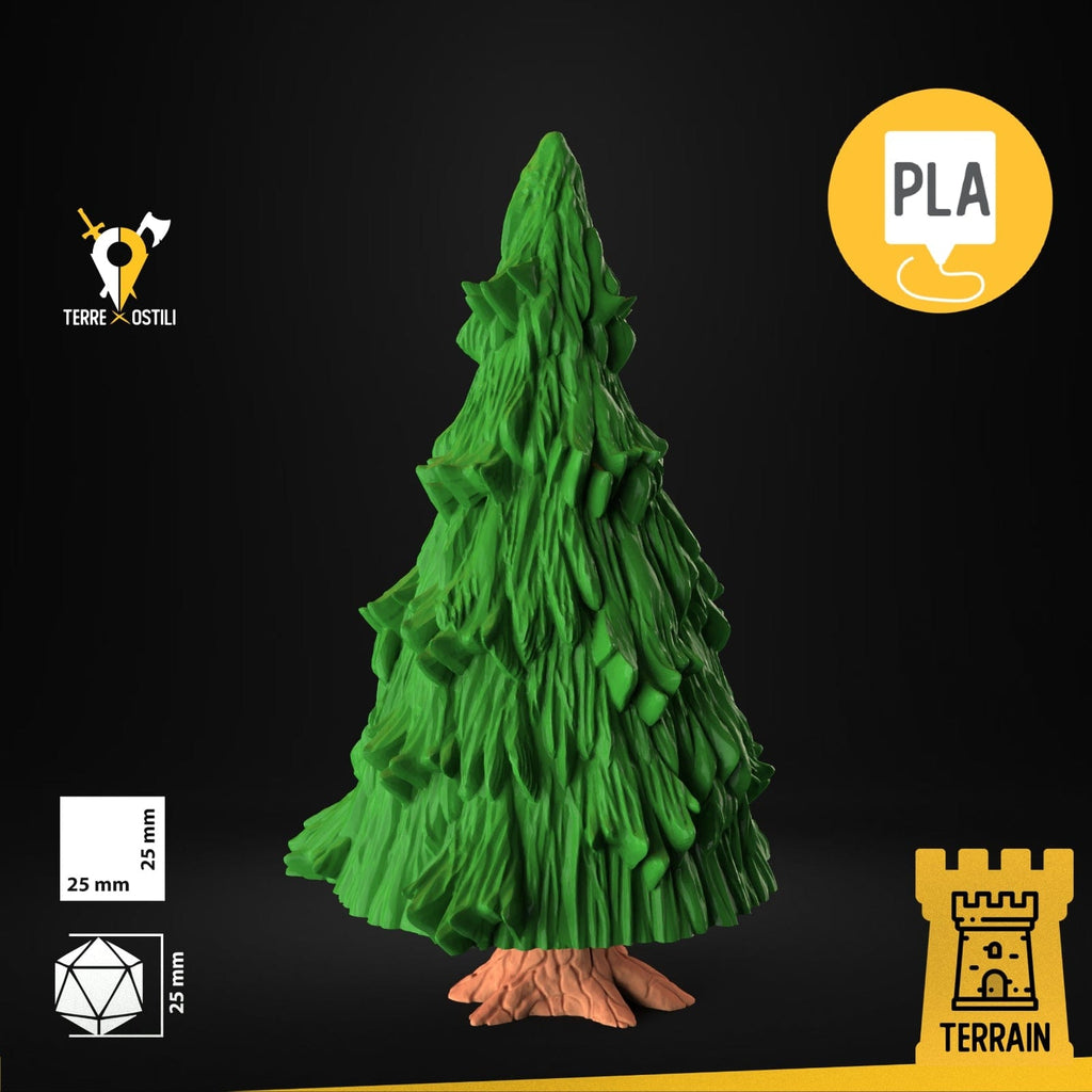 Scenico Albero pino quercia verde foresta fantasy scenico 3D per dungeons and dragons dnd