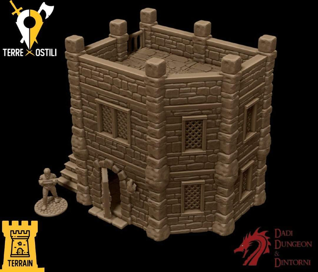Scenico Caserma edificio prigione fortificato avamposto di guardia fantasy scenico per dungeons and dragons dnd