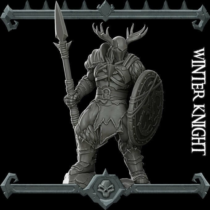 Miniatura Cavaliere del gelo nord vichingo guerriero ghiacci miniatura 3d resina per dungeons and dragons dnd