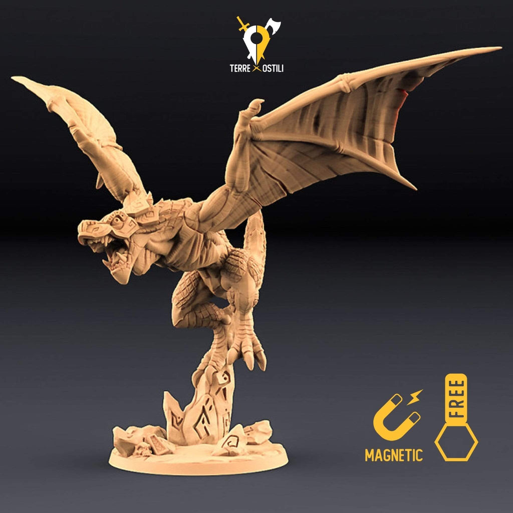 Miniatura Draco alato drago miniatura 3D per dungeons and dragons dnd
