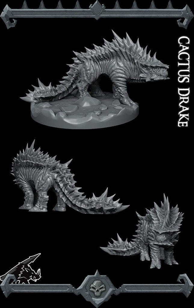 Miniatura Draco Drake del deserto cactus miniatura 3d resina per dungeons and dragons dnd