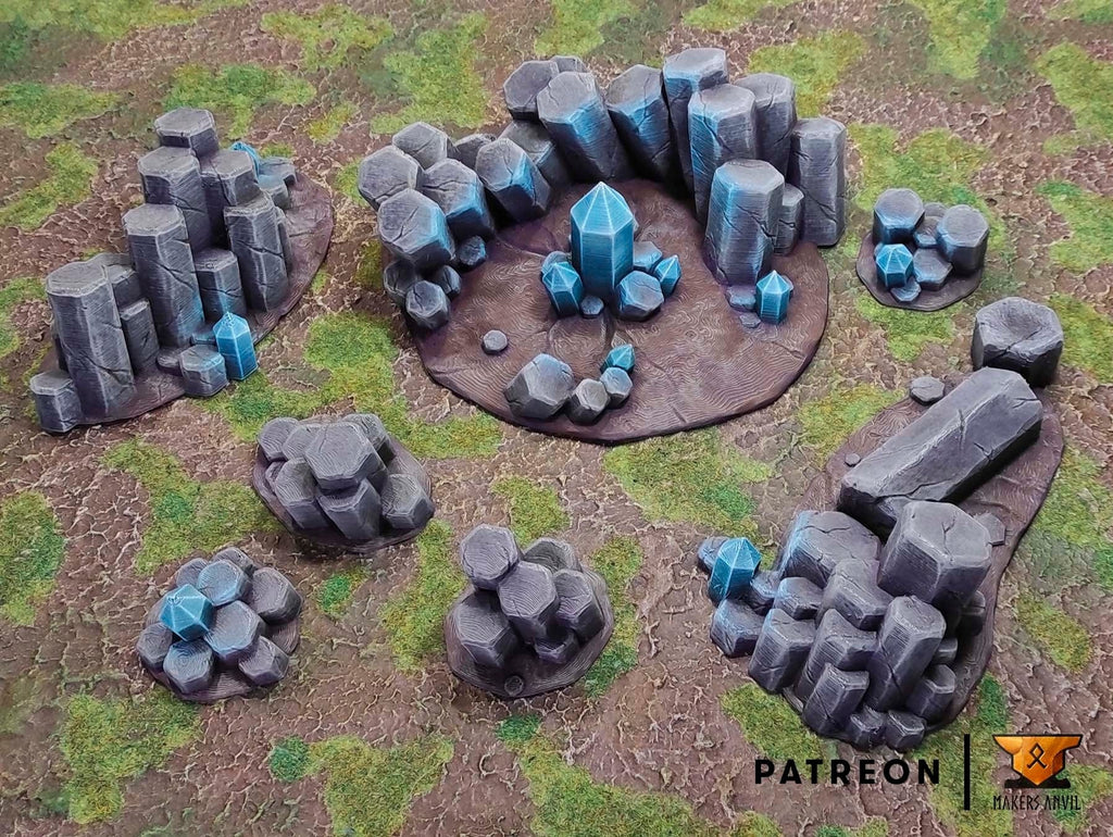 Scenico Fomazioni rocciose cristallo roccia miniera set 7 pezzi edificio fantasy scenico per dungeons and dragons dnd