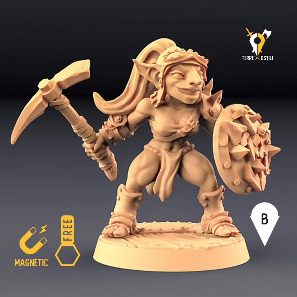Miniatura Goblin guerriero umanoide miniatura 3D per dungeons and dragons dnd