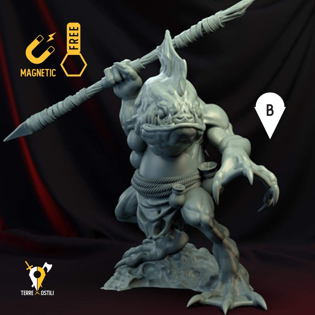Miniatura Kuo-Toa Guerriero miniatura per dungeons and dragons dnd