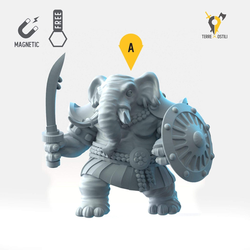 Miniatura Loxodon guerriero elefante miniatura per dungeons and dragons dnd