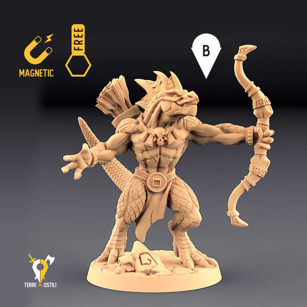 Miniatura Lucertoloide guerriero umanoide miniatura 3D per dungeons and dragons dnd