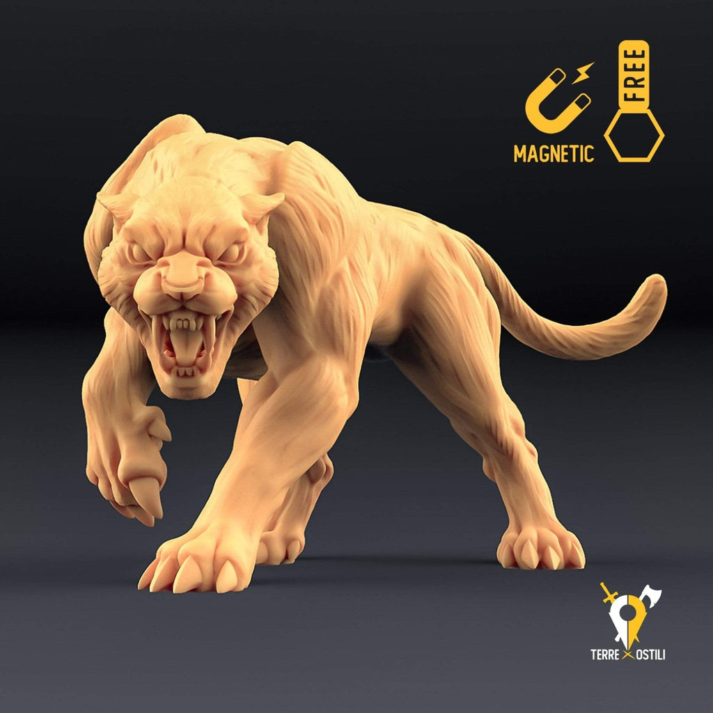 Miniatura Pantera giaguaro bestia miniatura 3D per dungeons and dragons dnd