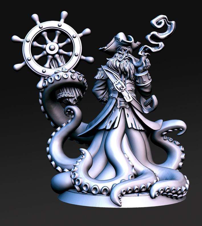 Miniatura Quidd cecaelia capitano corsaro pirata miniatura 3D resina per dungeons and dragons dnd