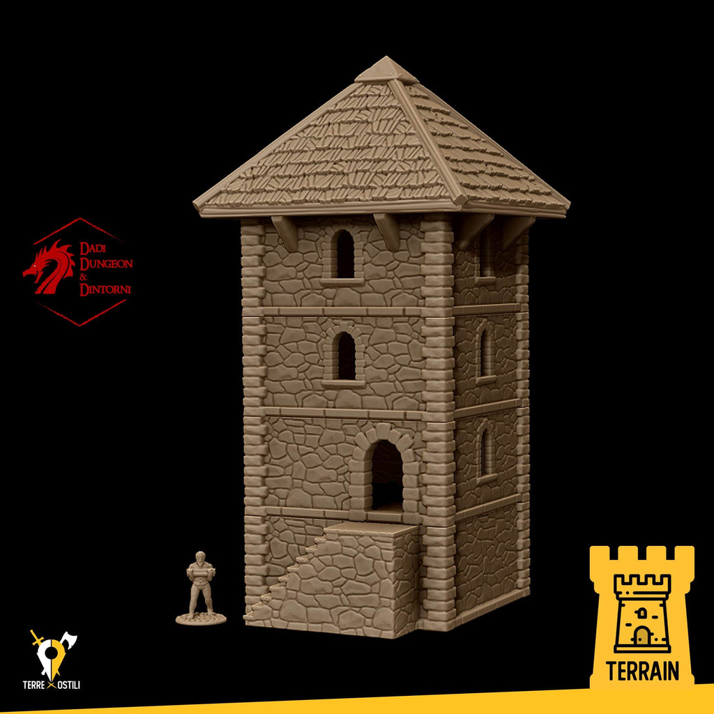 Scenico Torre guardia torre cittadina edificio fantasy scenico per dungeons and dragons dnd