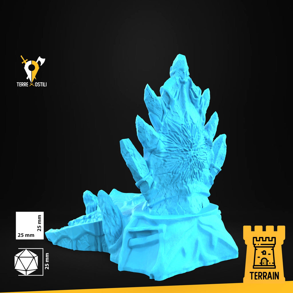 Scenico Trono reale grande sedia palazzo ghiaccio gelo inverno fantasy scenico 3D per dungeons and dragons dnd