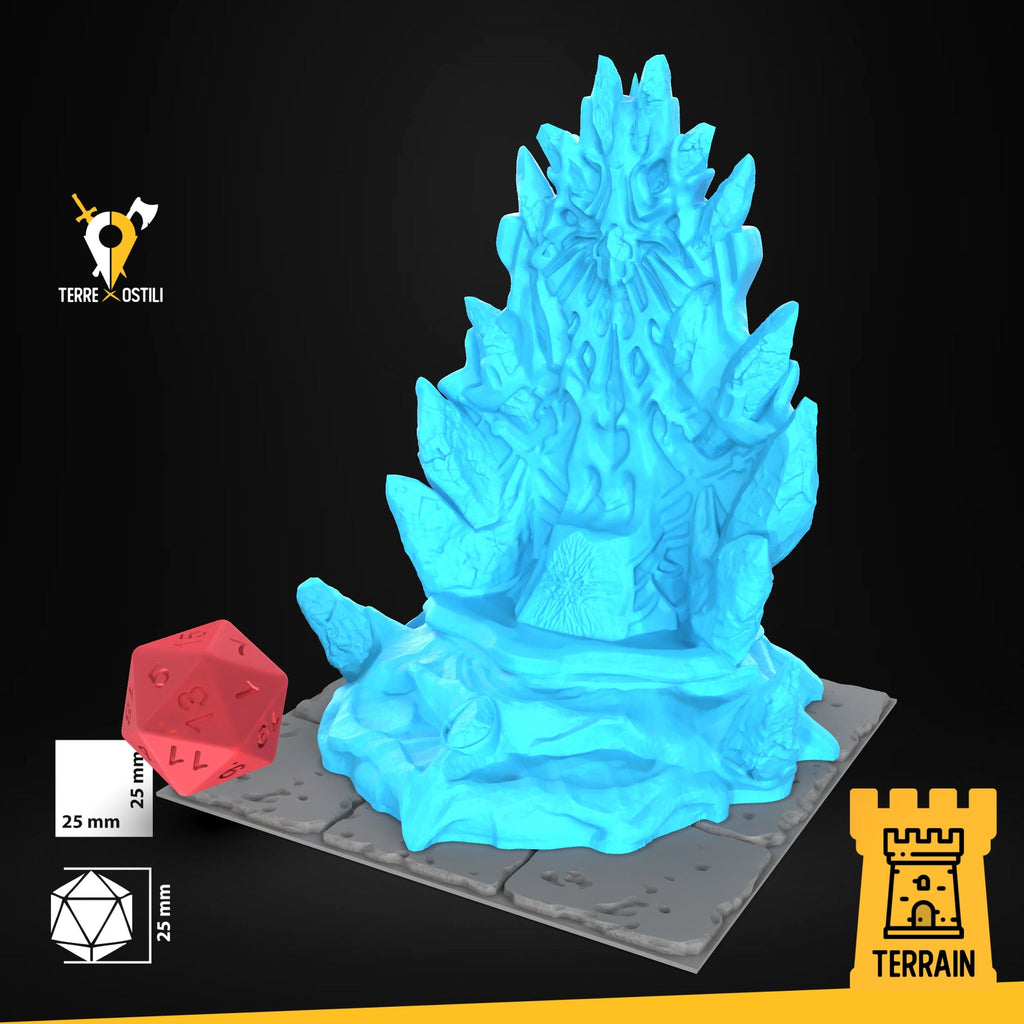 Scenico Trono reale piccolo sedia palazzo ghiaccio gelo inverno fantasy scenico 3D per dungeons and dragons dnd