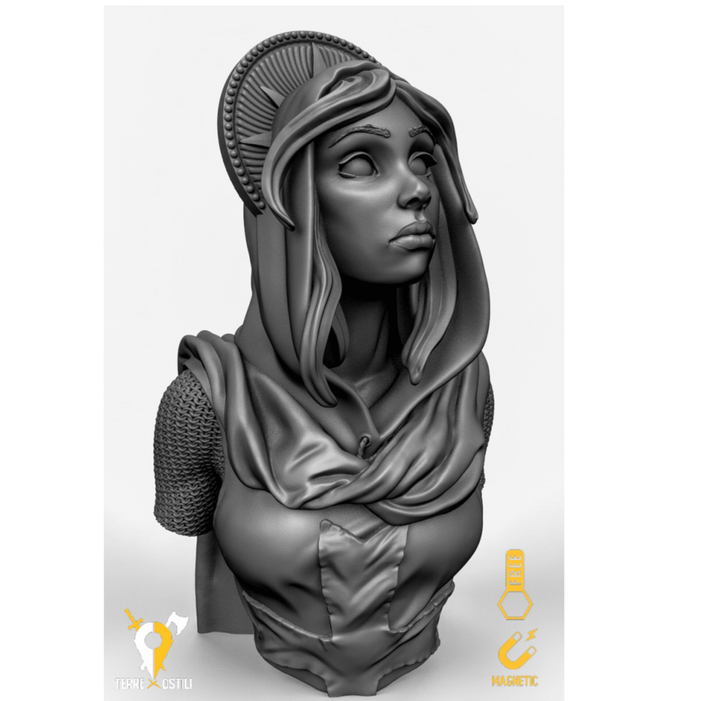 Busto Umana Guerriera crociato santa eroina martire busto resina alta qualità miniatura per dungeons and dragons dnd