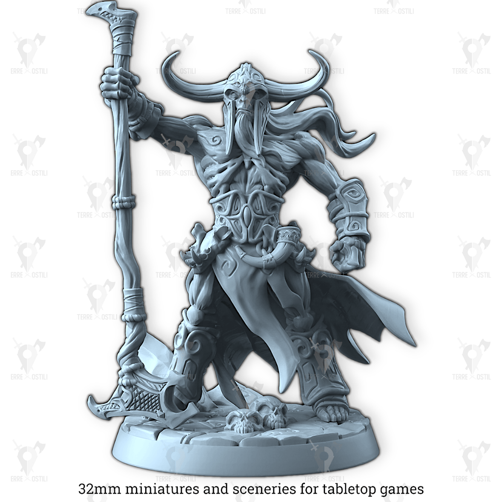 Miniatura Baldur scheletro barbaro lich non morto darkness| miniatura 3D resina | Terre Ostili (copia) per dungeons and dragons dnd