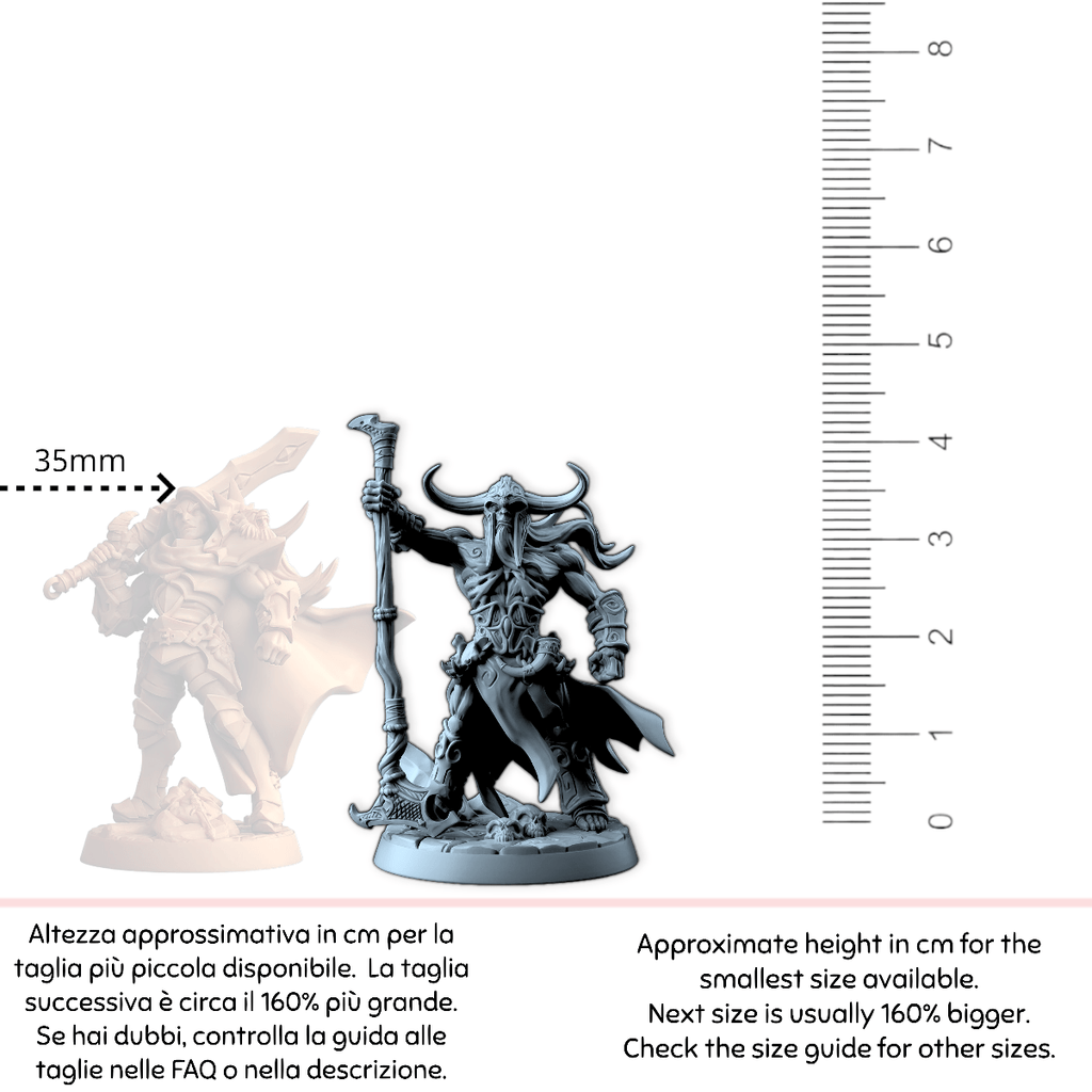 Miniatura Baldur scheletro barbaro lich non morto darkness| miniatura 3D resina | Terre Ostili (copia) per dungeons and dragons dnd