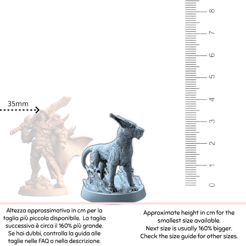 Miniatura Blink cane intermittente etereo mastino bestia | miniatura 3D resina | Terre Ostili (copia) per dungeons and dragons dnd