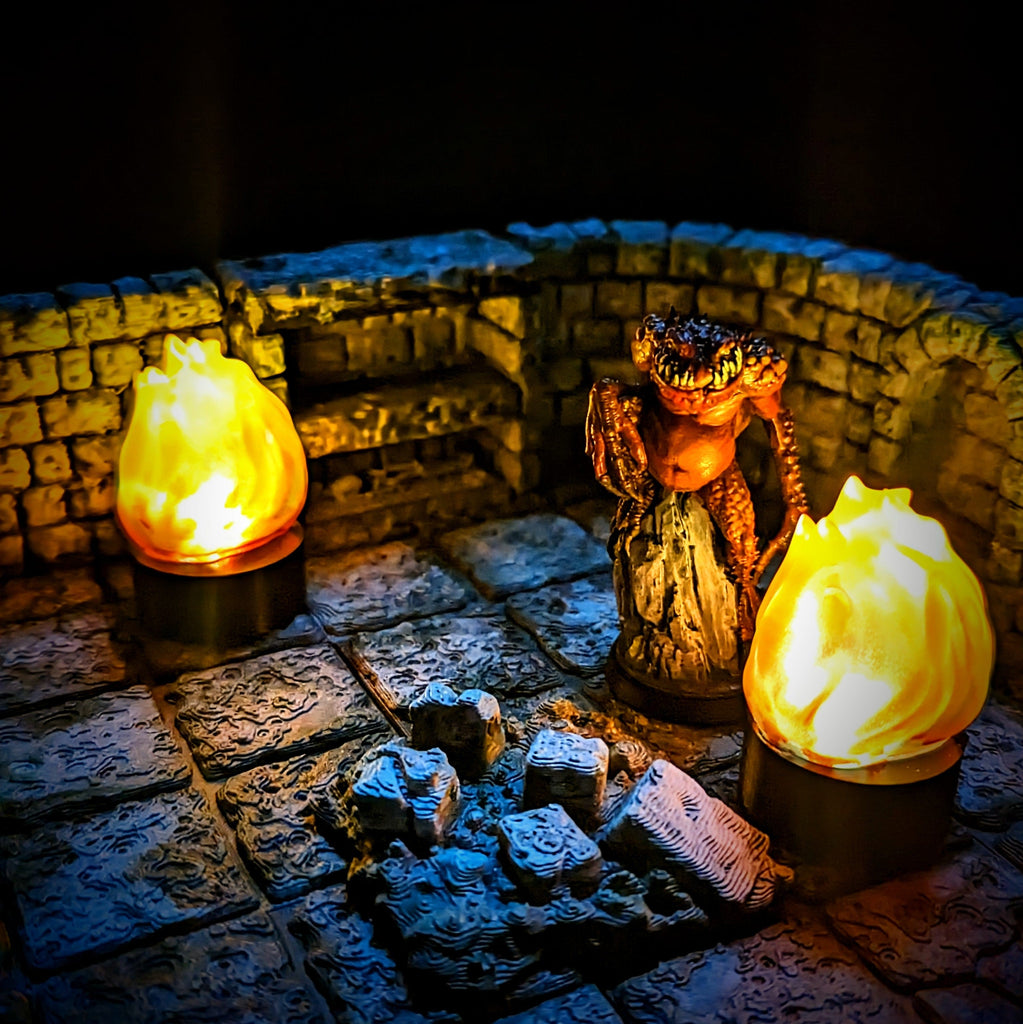 Accessorio Braciere Pozzo LED fuoco effetto fiamma tremolante | Marker fuoco per Dungeons and Dragons per dungeons and dragons dnd