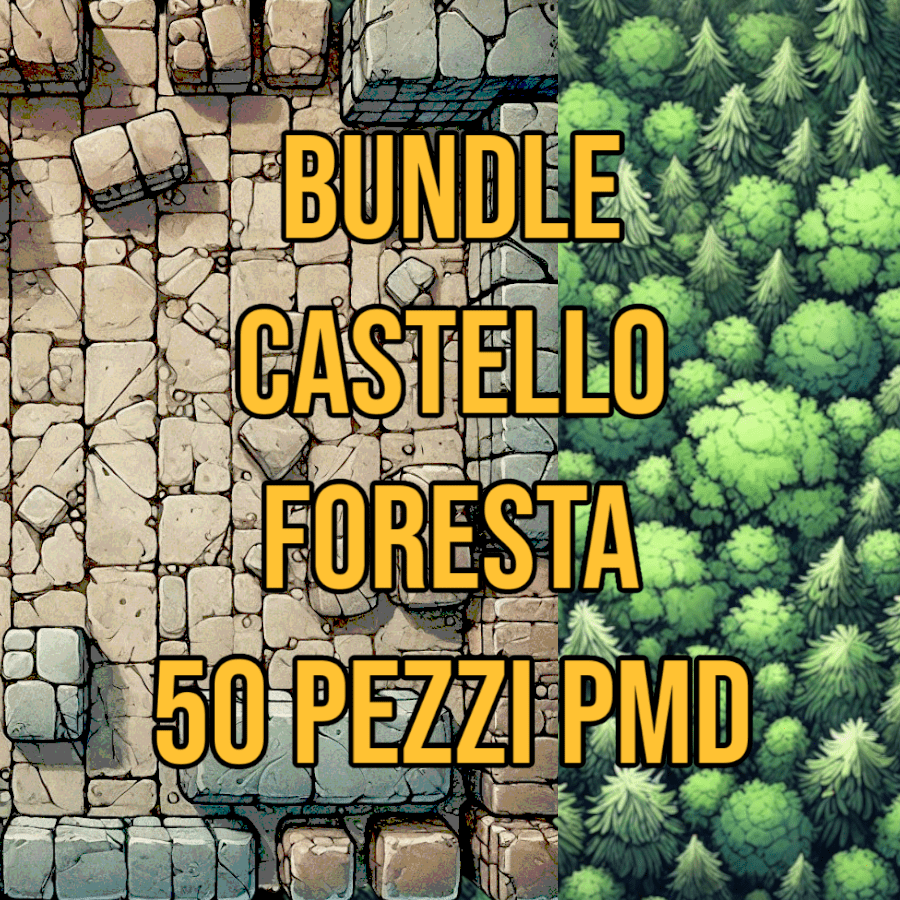 Scenico Bundle Castello | Rovina | Foresta - bundle set dungeon Modulare 50 pezzi - DB - PMD per dungeons and dragons dnd