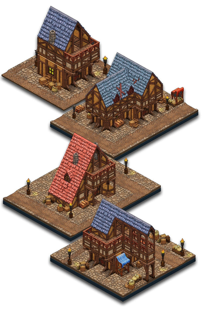 Scenico Bundle Taverna | Città medievale - bundle set dungeon Modulare 50 pezzi - DB - PMD per dungeons and dragons dnd