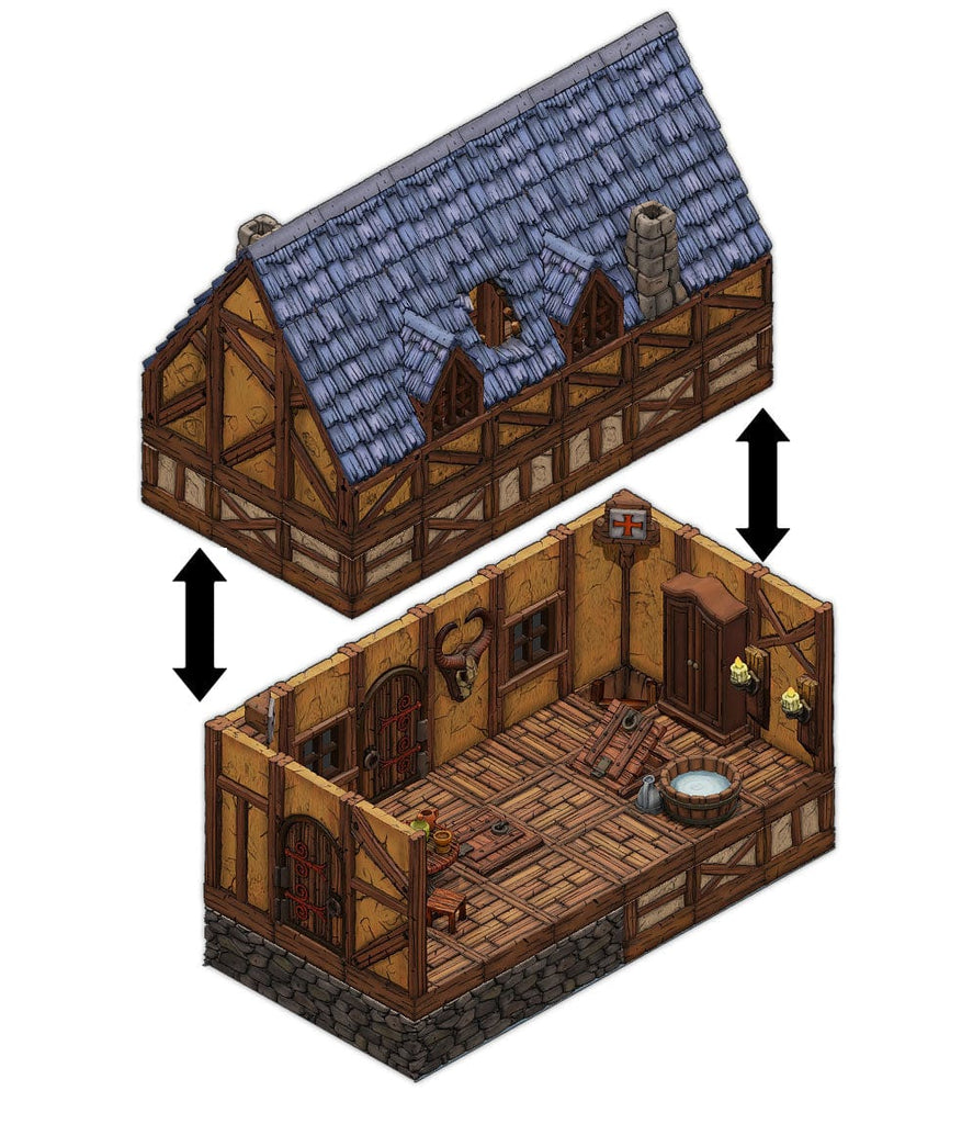 Scenico Bundle Taverna | Città medievale - bundle set dungeon Modulare 50 pezzi - DB - PMD per dungeons and dragons dnd