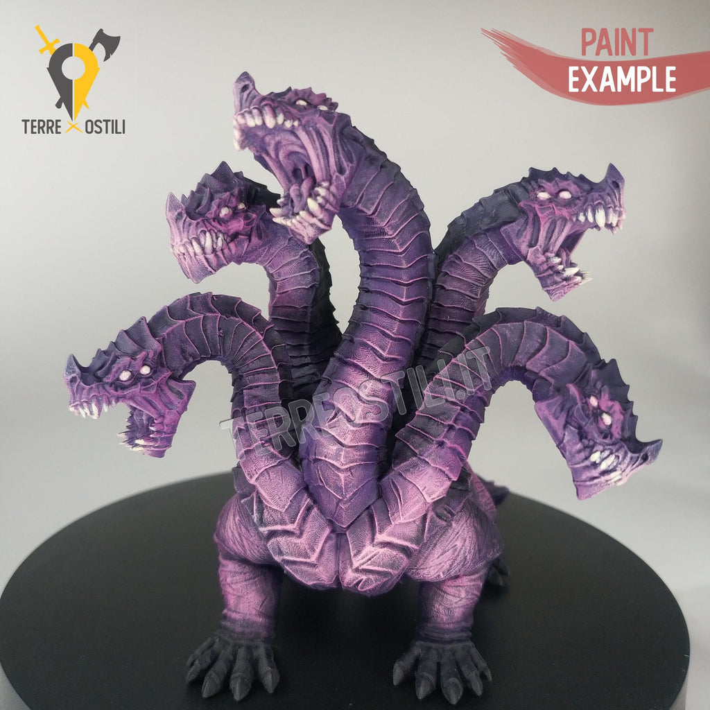 Miniatura Drago nero blu viverna mostro alato Dragonpeak  | miniatura 3D resina | Terre Ostili per dungeons and dragons dnd