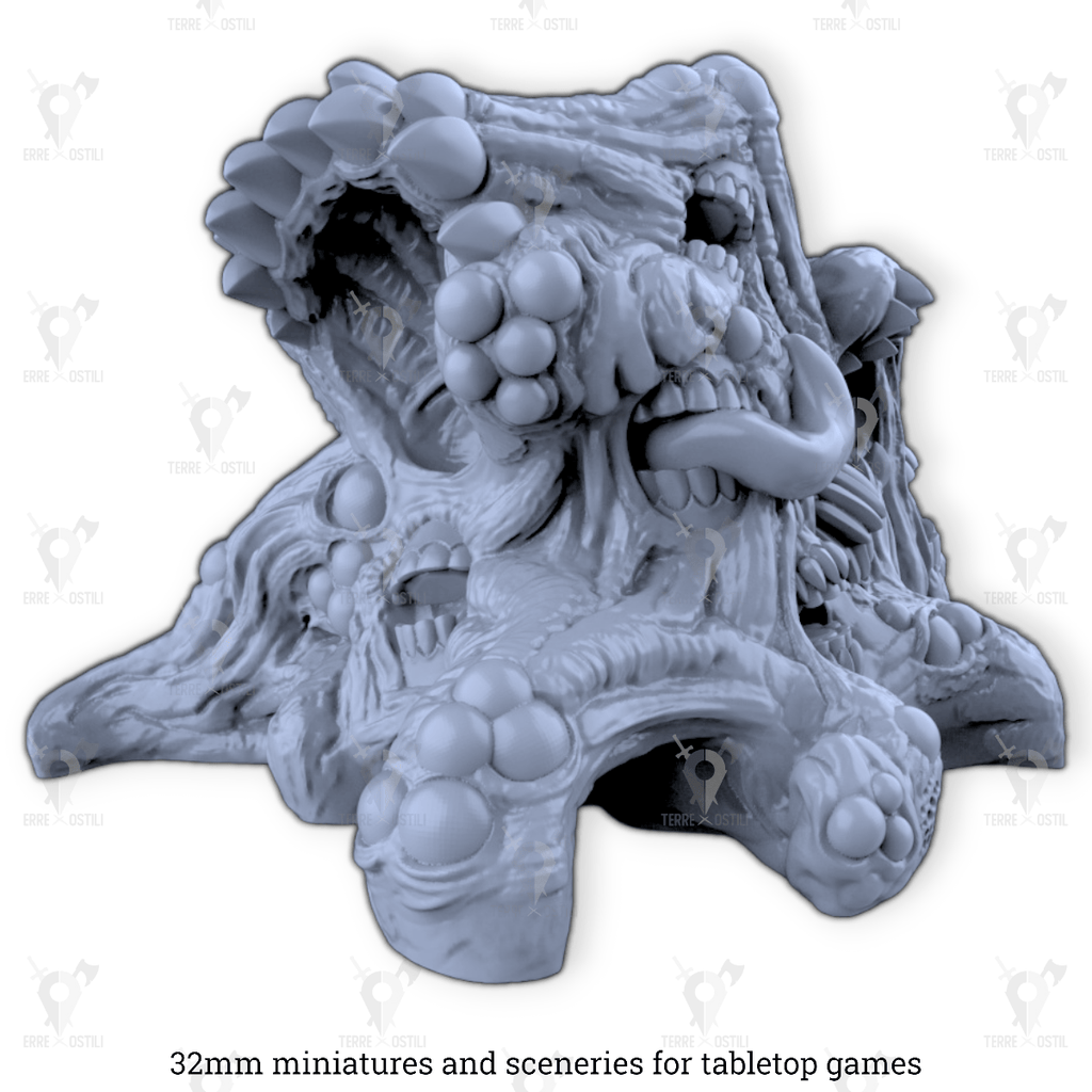 Miniatura Fauce gorgogliante aberrazione mostruosa occhi bocche | miniatura 3D resina | Terre Ostili per dungeons and dragons dnd