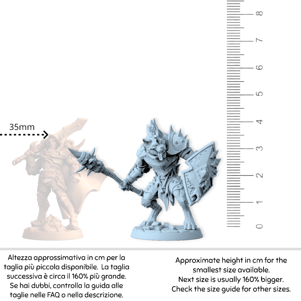 Miniatura Gnoll guerriero bestia soldato arciere iena  | miniatura 3D resina | Terre Ostili per dungeons and dragons dnd