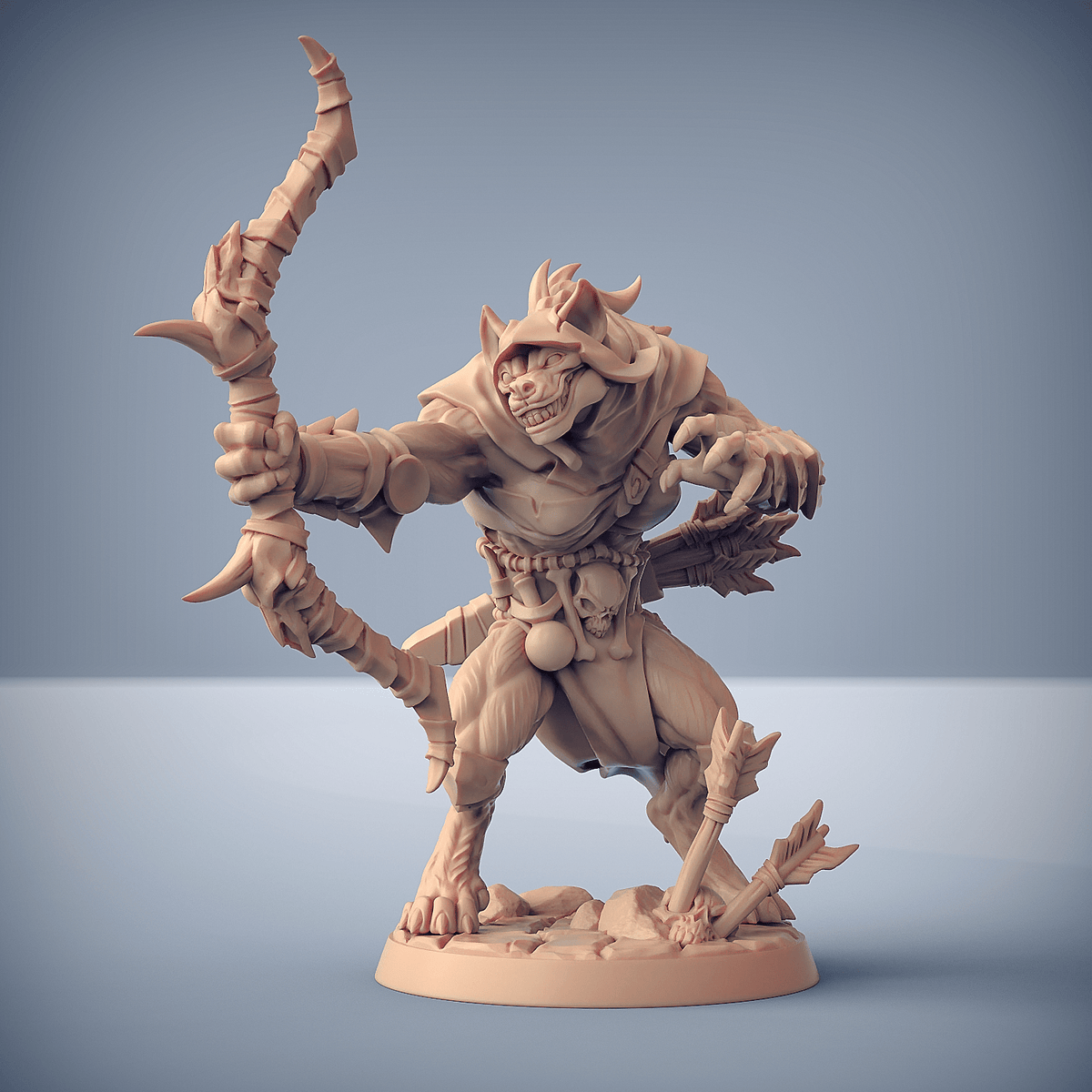 Miniatura di ragazzo guerriero dipinto / stampata in resina 3D