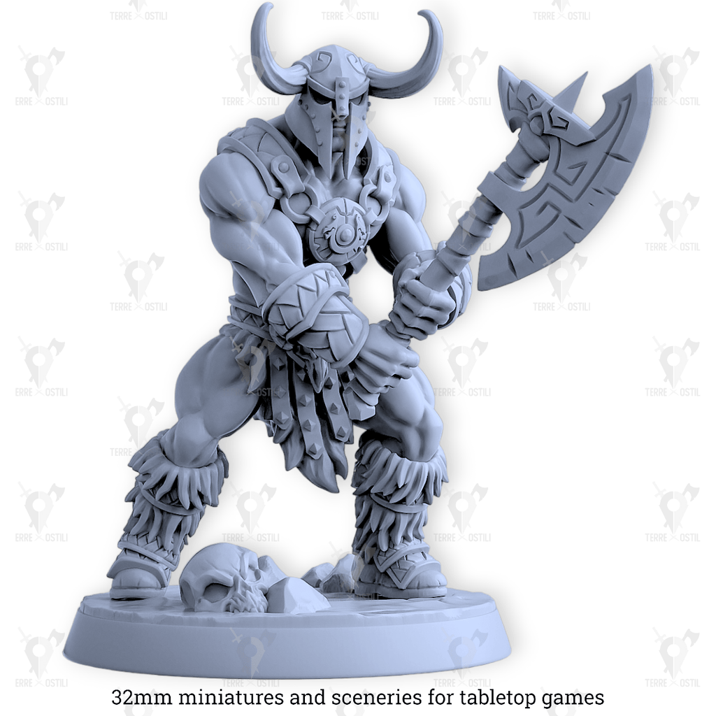 Bjorn Umano Barbaro guerriero soldato elmo ascia Dragonpeak | miniatur Bjorn Umano Barbaro guerriero soldato elmo ascia Dragonpeak | miniatur