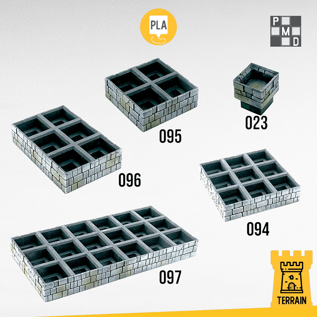 Scenico Griglia e blocco per piani per dungeon modulare - alza livelli griglie - struttura di base Dungeon Modulare - DB - PMD per dungeons and dragons dnd
