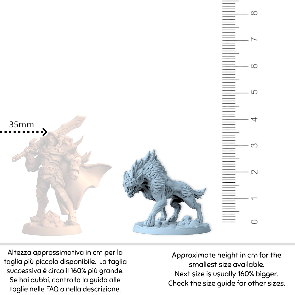 Miniatura Gruppo iene fameliche iena mostruosa animale  | miniatura 3D resina | Terre Ostili per dungeons and dragons dnd