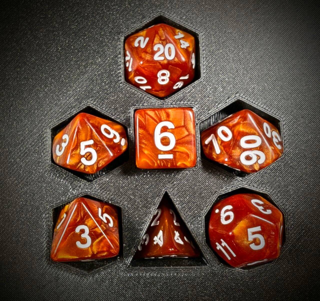 UDIXI Set di 7 dadi in vetro a prisma smerigliato, per giochi UDIXI Set di 7 dadi in vetro a prisma smerigliato, per giochi