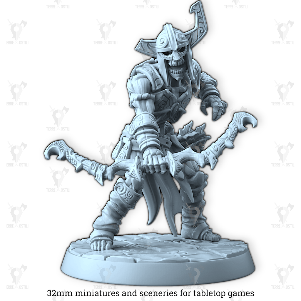 Miniatura Kralix scheletro guerriero arciere campione soldato non morto darkness| miniatura 3D resina | Terre Ostili (copia) per dungeons and dragons dnd