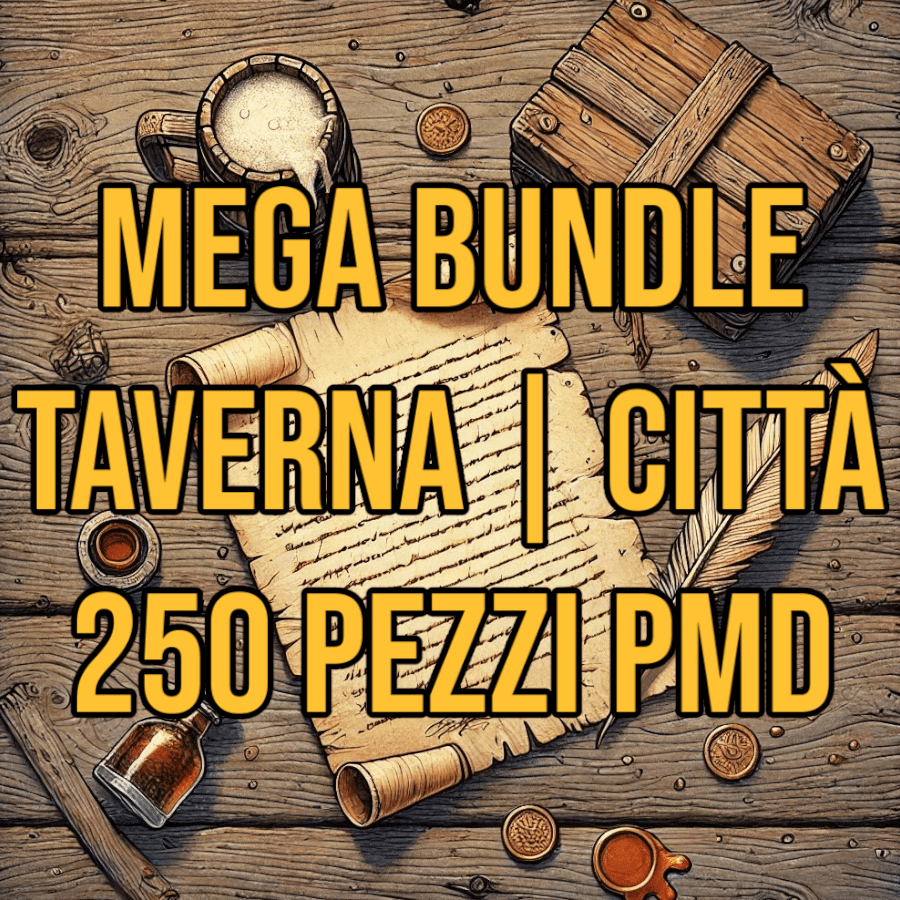 Scenico Mega Bundle Taverna | Città medievale - bundle set dungeon Modulare 250 pezzi - DB - PMD per dungeons and dragons dnd