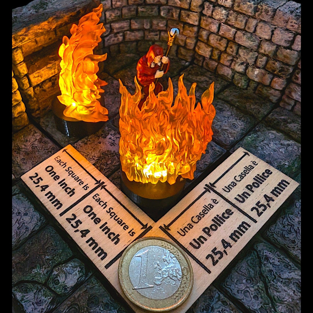 Accessorio Muro di fuoco LED scudo di fuoco effetto fiamma tremolante | Marker fuoco per Dungeons and Dragons per dungeons and dragons dnd