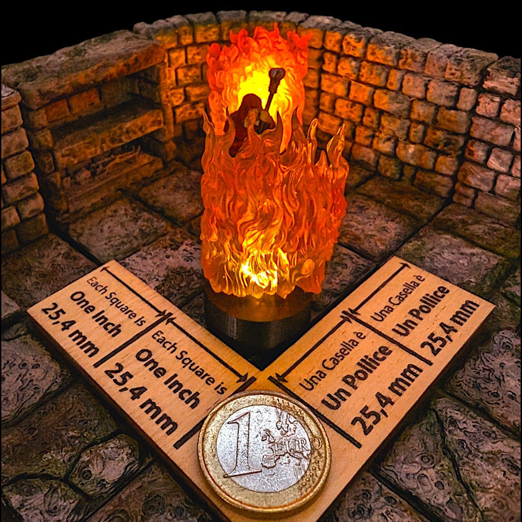 Accessorio Muro di fuoco LED scudo di fuoco effetto fiamma tremolante | Marker fuoco per Dungeons and Dragons per dungeons and dragons dnd