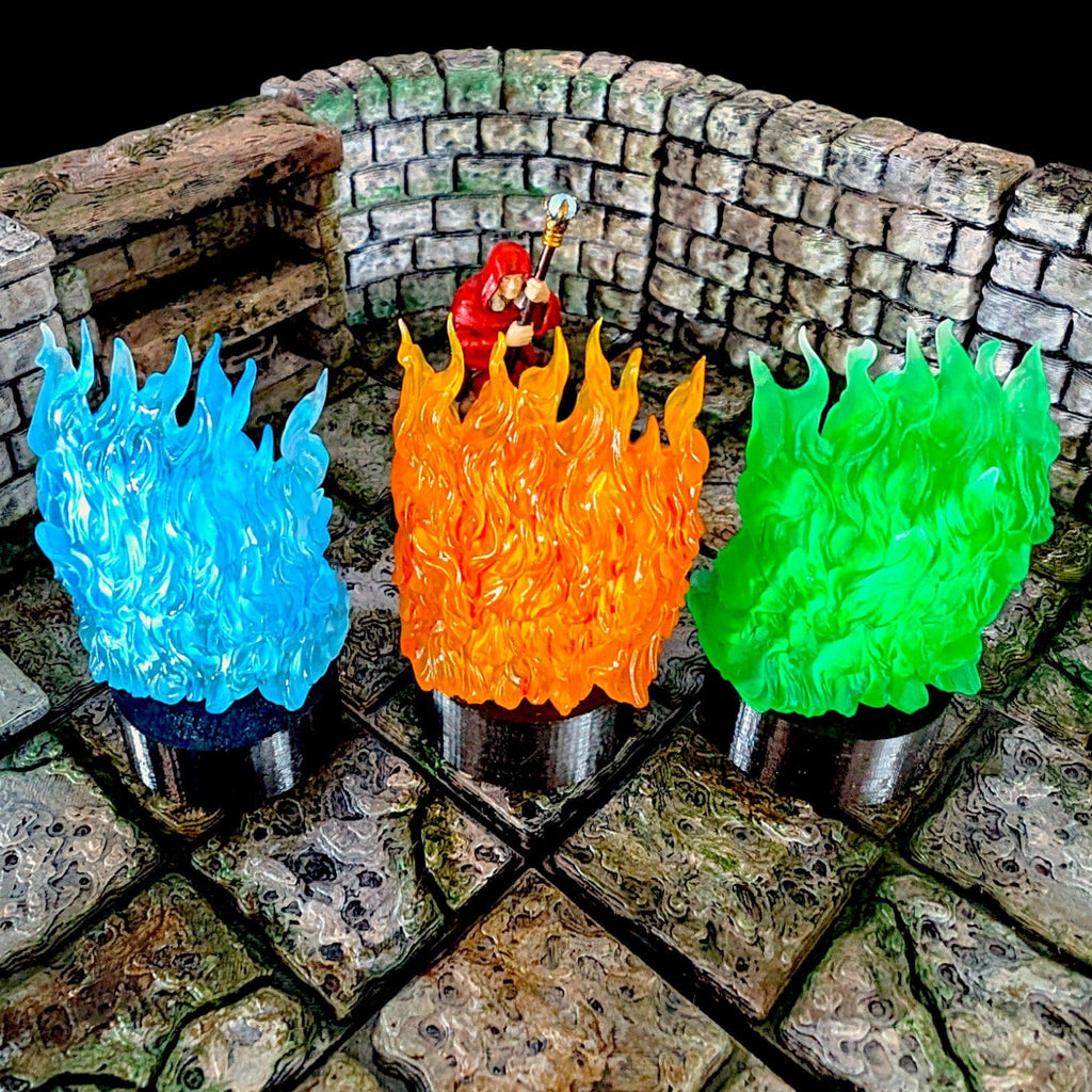 Accessorio Muro di fuoco LED scudo di fuoco effetto fiamma tremolante | Marker fuoco per Dungeons and Dragons per dungeons and dragons dnd