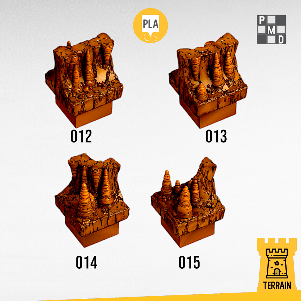 Scenico Muro miniera stalagmiti dritto angolo - blocco singolo Dungeon Modulare  - DB - PMD per dungeons and dragons dnd