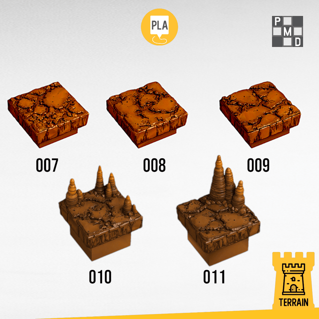 Scenico Pavimento miniera terra roccia stalagmiti - blocco singolo Dungeon Modulare  - DB - PMD per dungeons and dragons dnd