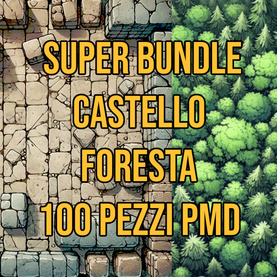 Scenico Super Bundle Castello | Rovina | Foresta -  bundle set dungeon Modulare 100 pezzi - DB - PMD per dungeons and dragons dnd