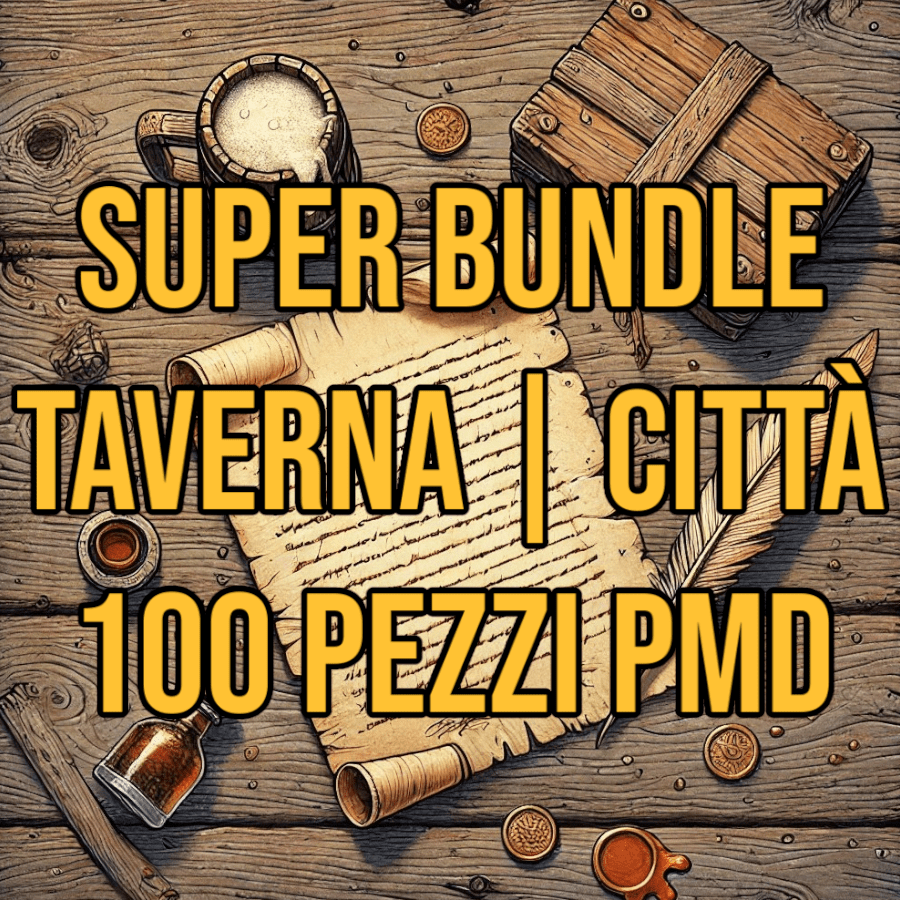 Scenico Super Bundle Taverna | Città medievale - bundle set dungeon Modulare 100 pezzi - DB - PMD per dungeons and dragons dnd