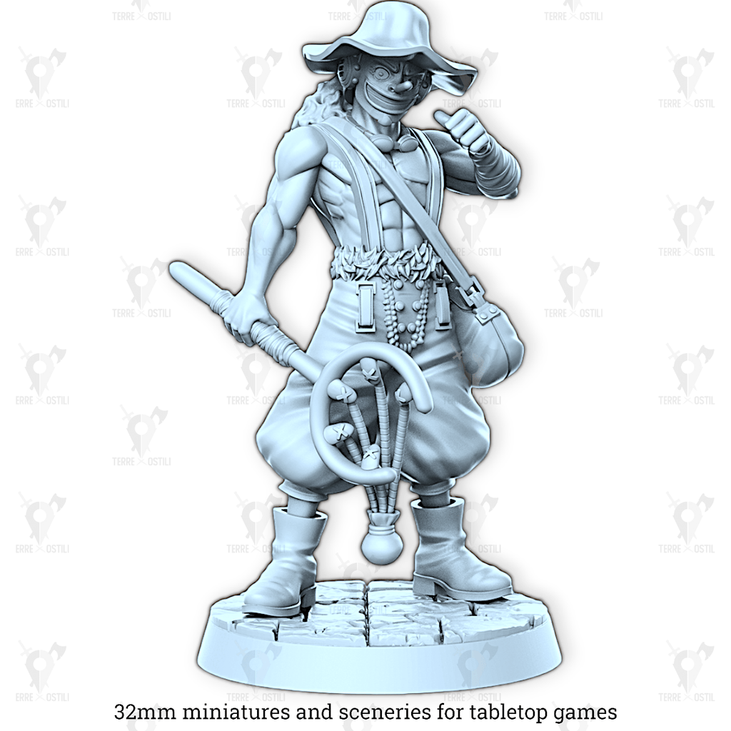 Miniatura Usopp umano pirata cecchino ranger esploratore onep | miniatura 3D resina | Terre Ostili per dungeons and dragons dnd