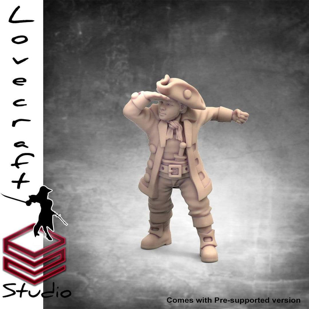 Miniatura Boy umano mozzo popolano pirata miniatura 3D resina per dungeons and dragons dnd