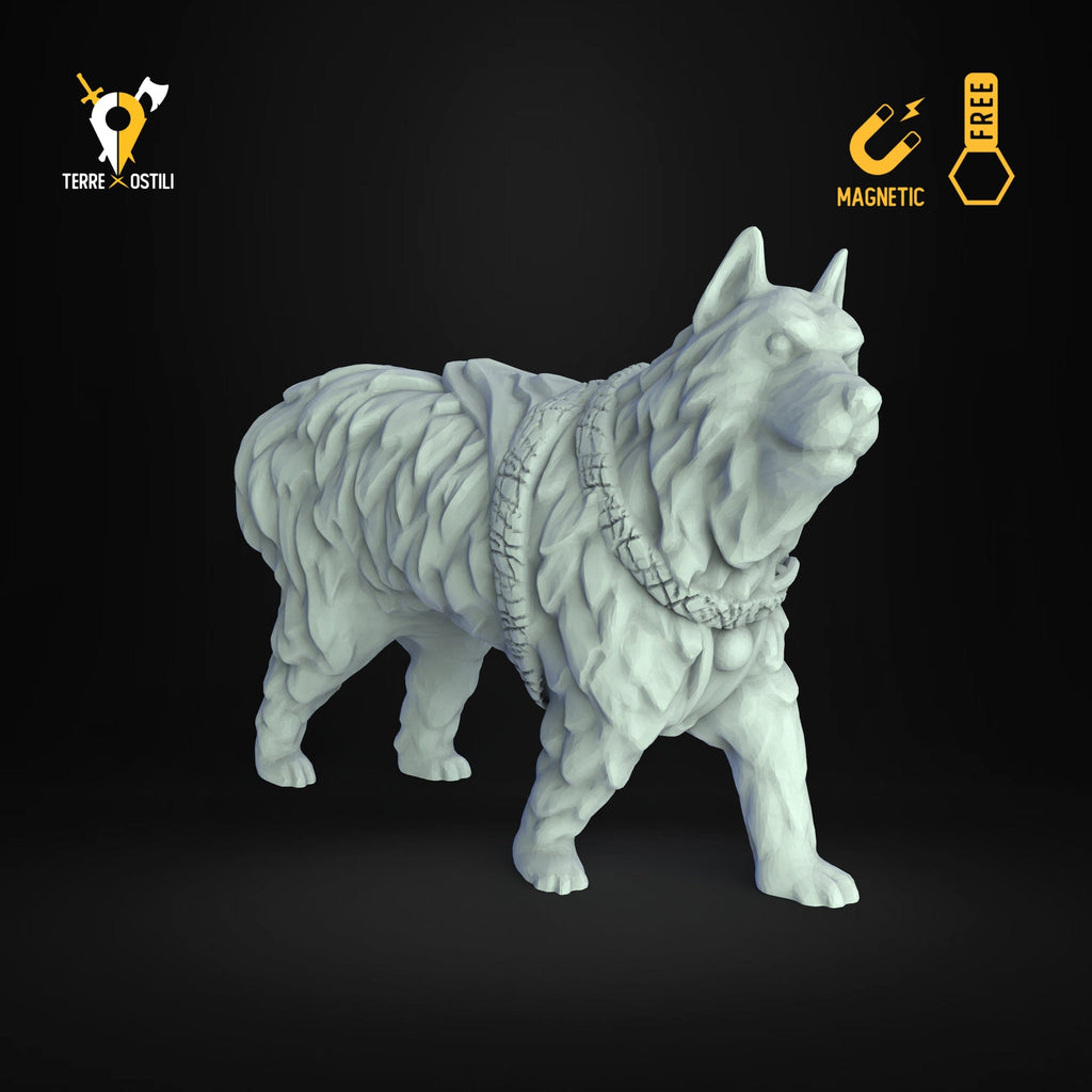 Miniatura Cane da slitta cani da traino ghiacci husky miniatura resina 3D per dungeons and dragons dnd
