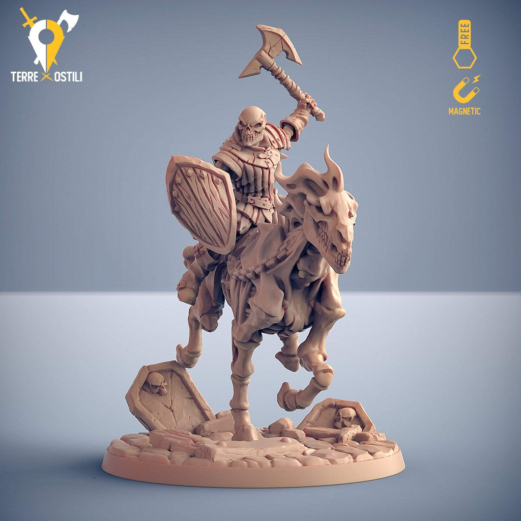 Miniatura Cavaliere cavalleria non morto scheletro guerriero miniatura per dungeons and dragons dnd