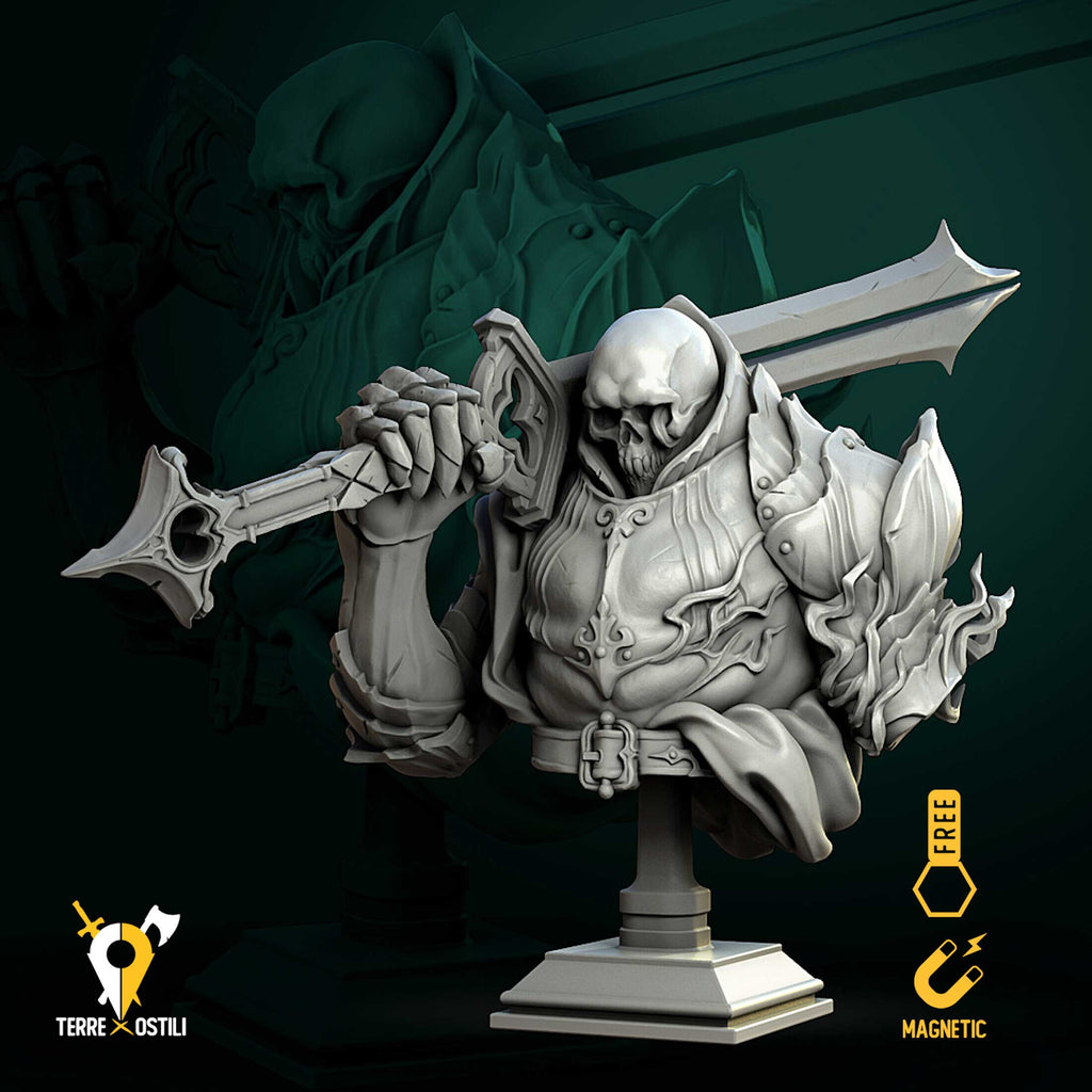 Busto Cavaliere scheletrico scheletro busto resina alta qualità miniatura per dungeons and dragons dnd