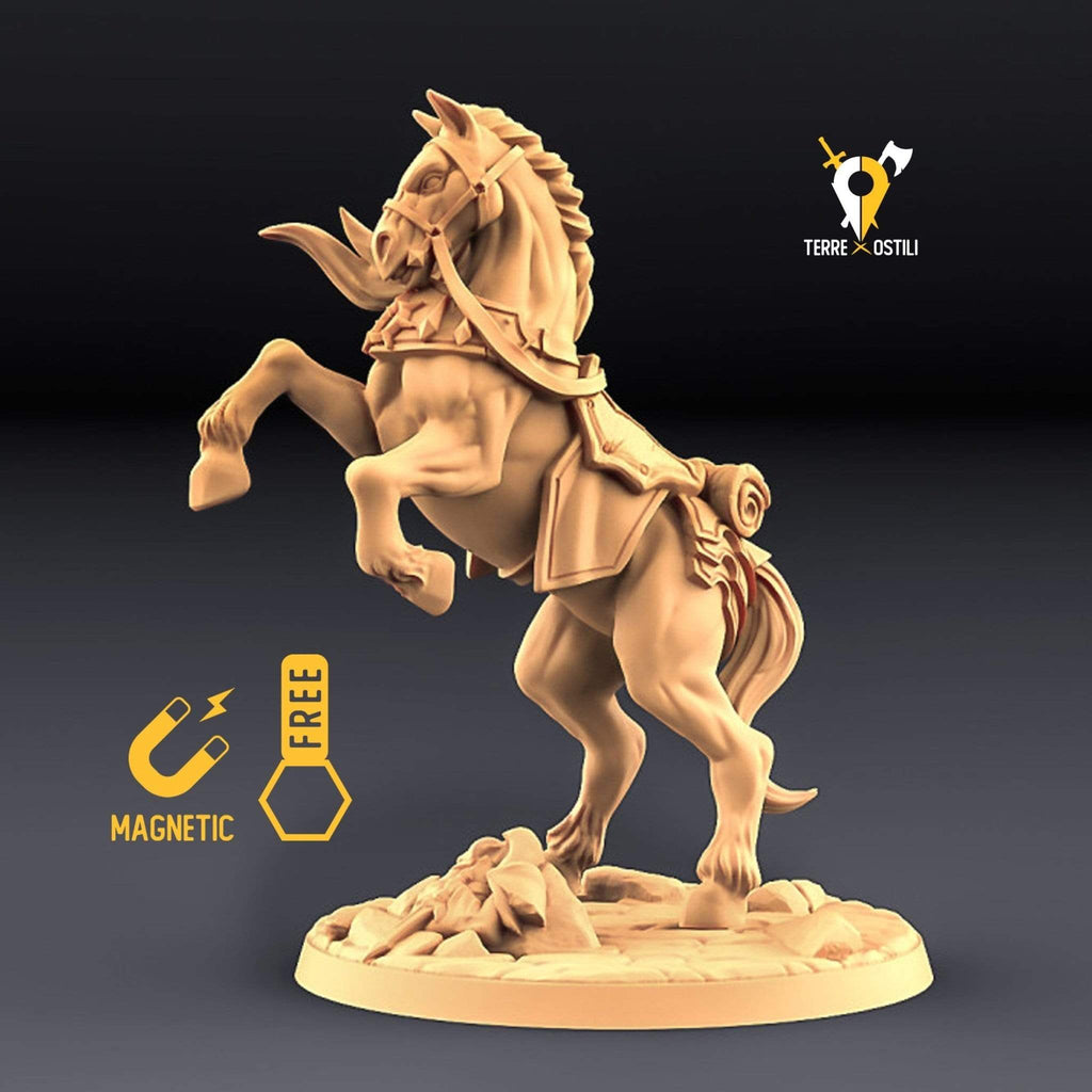 Miniatura Cavallo da guerra bestia miniatura 3D per dungeons and dragons dnd
