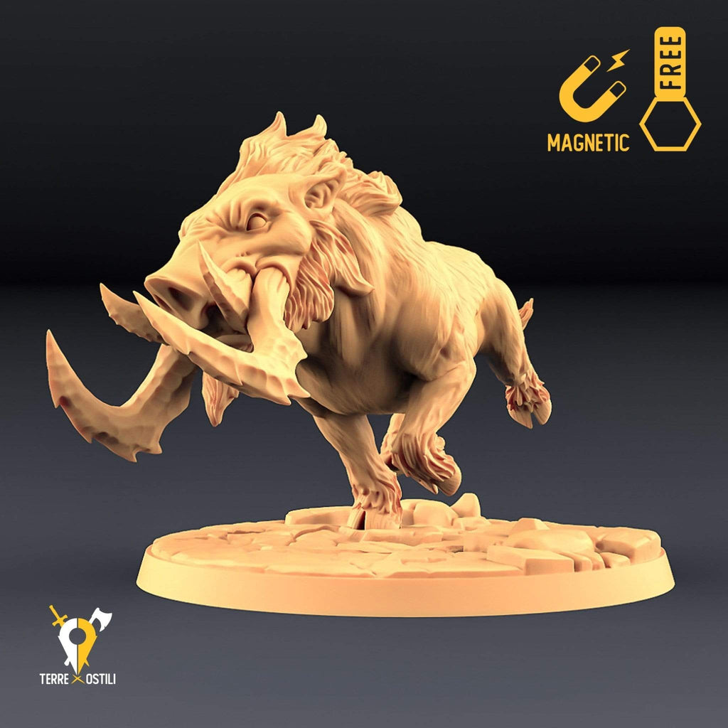 Miniatura Cinghiale facocero compagno animale bestia miniatura 3D per dungeons and dragons dnd